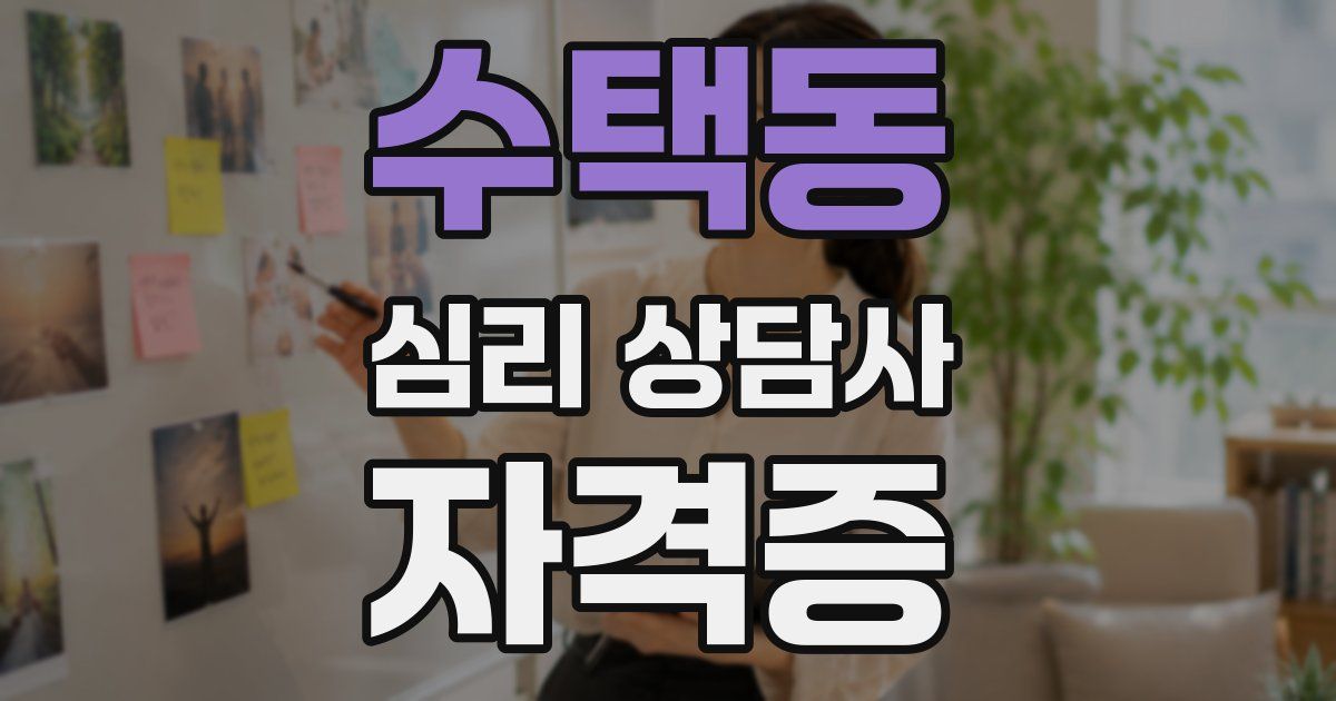 수택동 심리 상담사 자격증