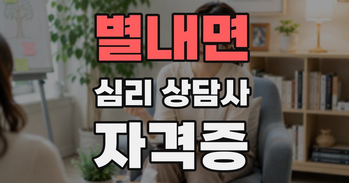 별내면 심리 상담사 자격증