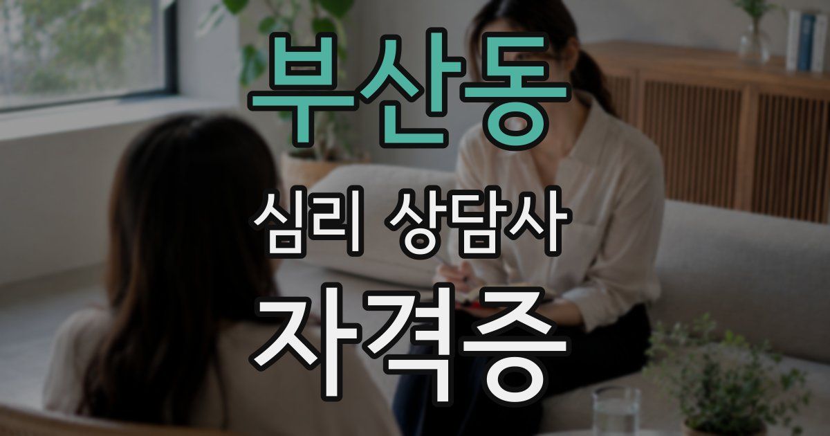 부산동 심리 상담사 자격증