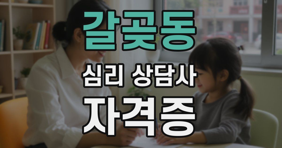 갈곶동 심리 상담사 자격증