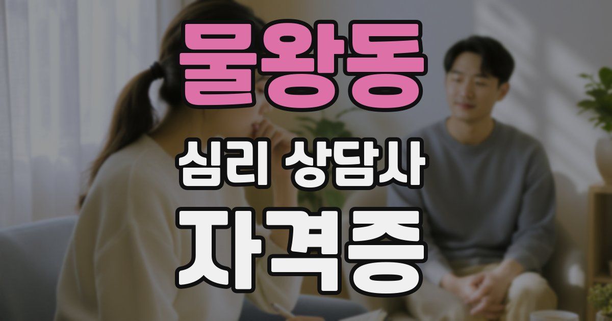 물왕동 심리 상담사 자격증