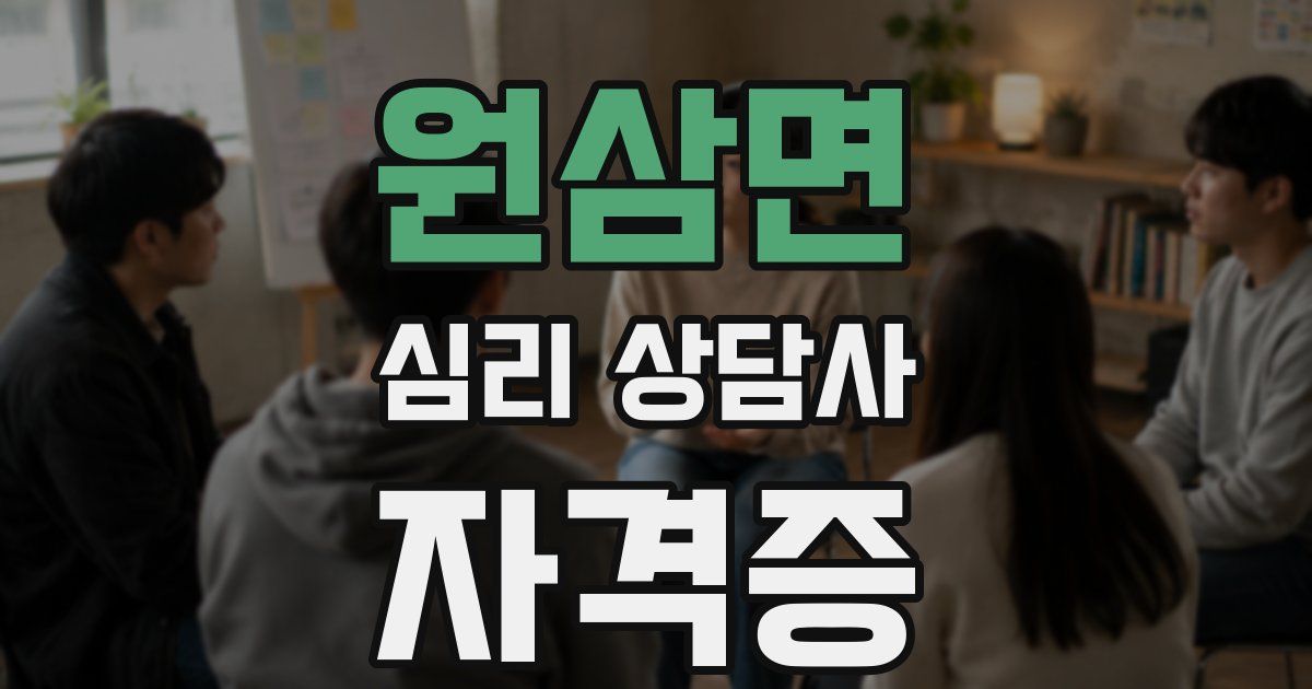 원삼면 심리 상담사 자격증