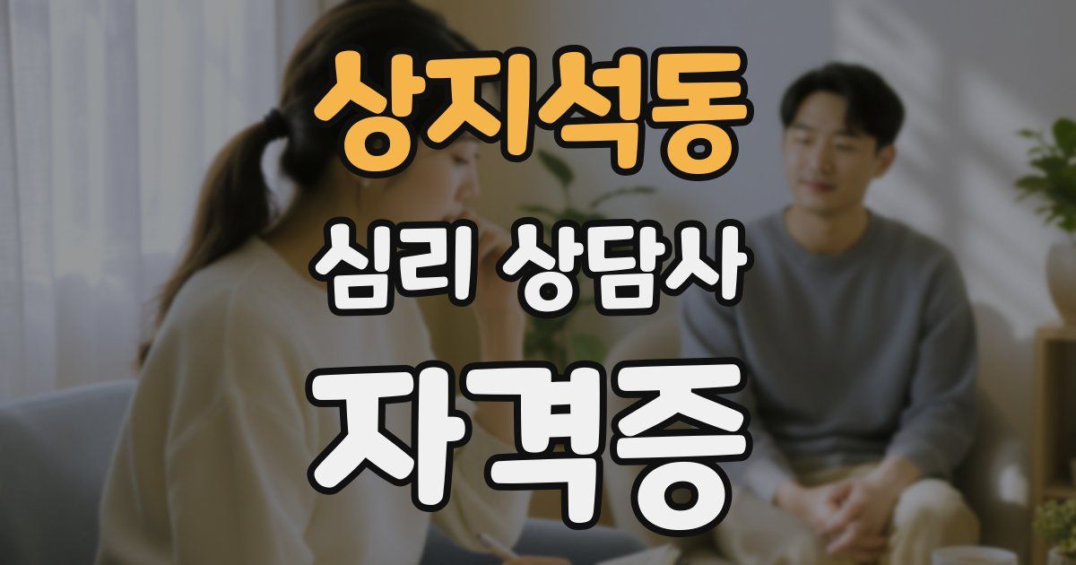 상지석동 심리 상담사 자격증