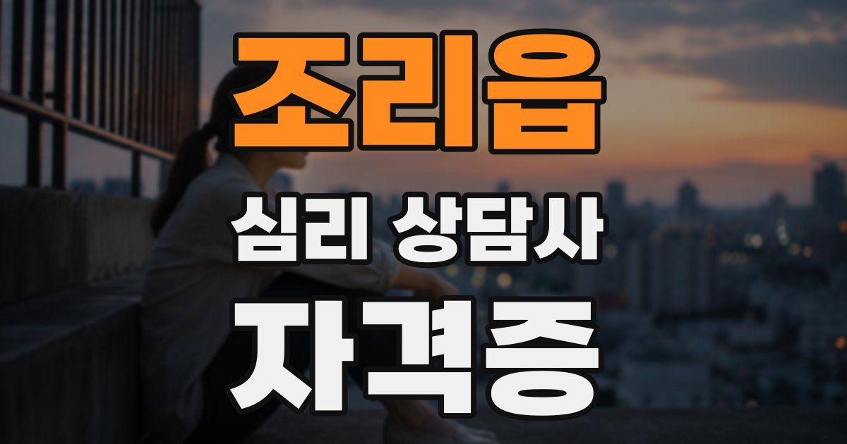 조리읍 심리 상담사 자격증