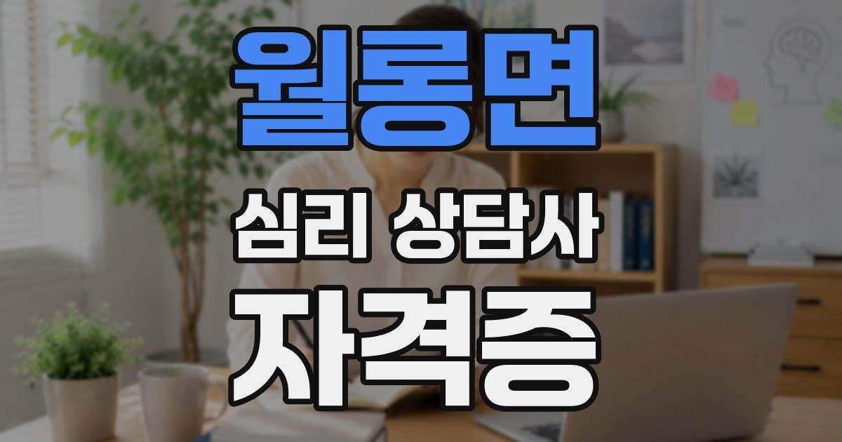 월롱면 심리 상담사 자격증