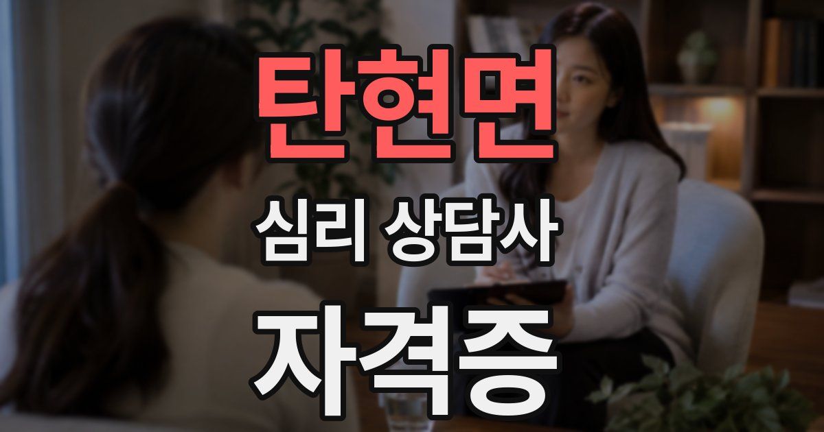 탄현면 심리 상담사 자격증