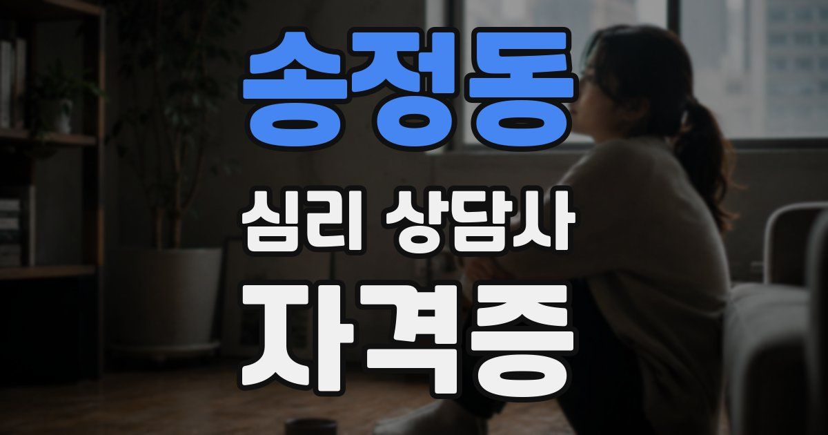 송정동 심리 상담사 자격증
