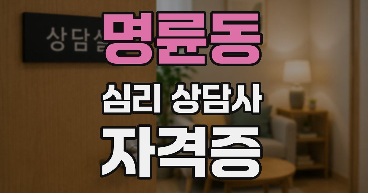 명륜동 심리 상담사 자격증