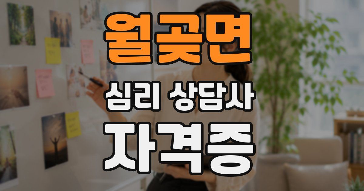 월곶면 심리 상담사 자격증