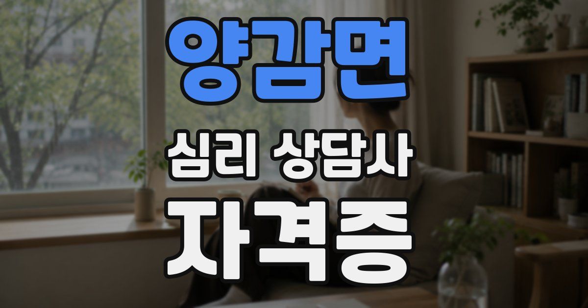 양감면 심리 상담사 자격증