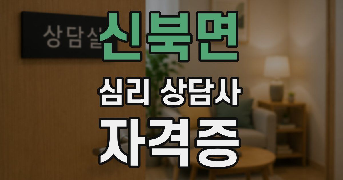 신북면 심리 상담사 자격증