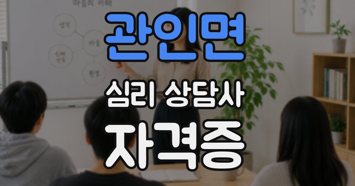 관인면 심리 상담사 자격증