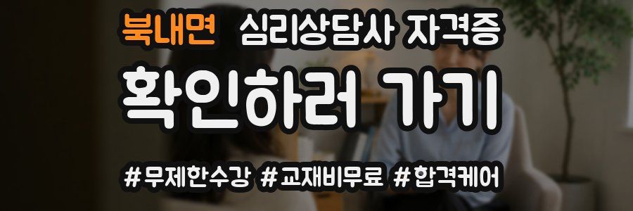 북내면 심리 상담사 자격증