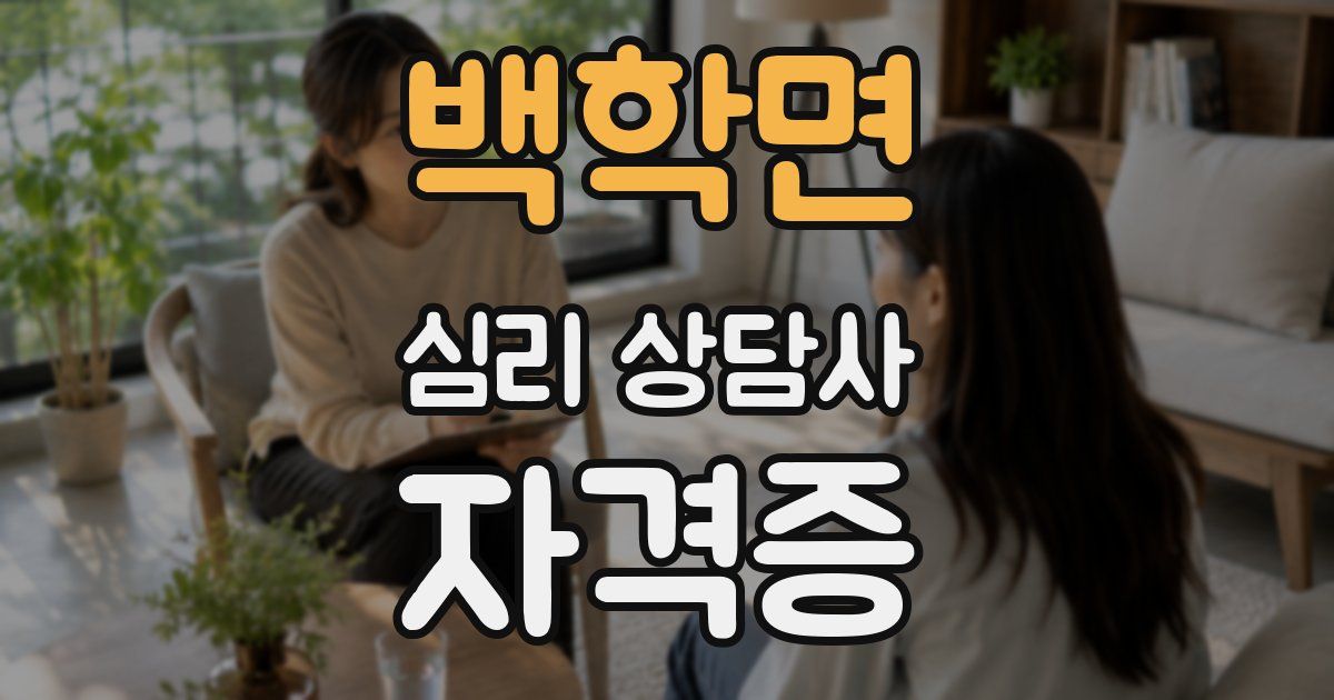 백학면 심리 상담사 자격증