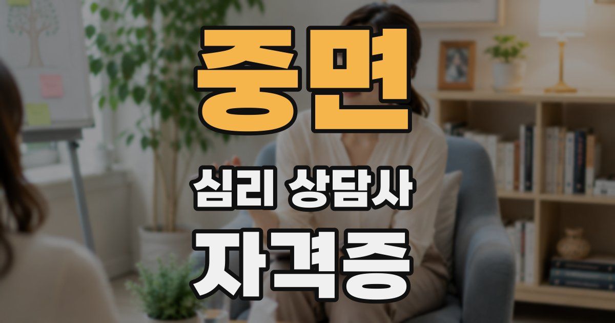 중면 심리 상담사 자격증