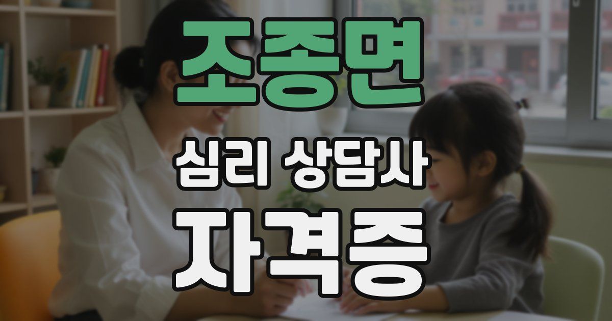 조종면 심리 상담사 자격증