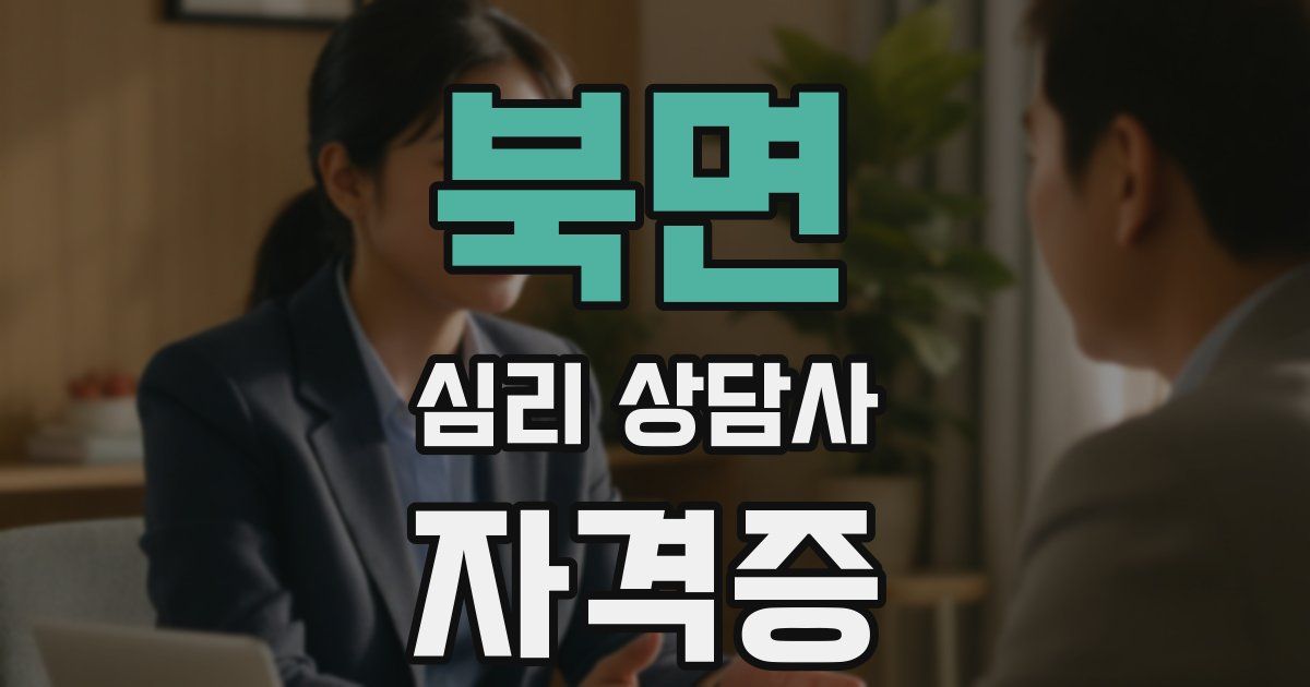 북면 심리 상담사 자격증