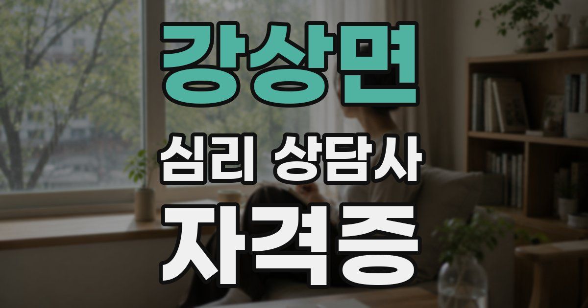 강상면 심리 상담사 자격증