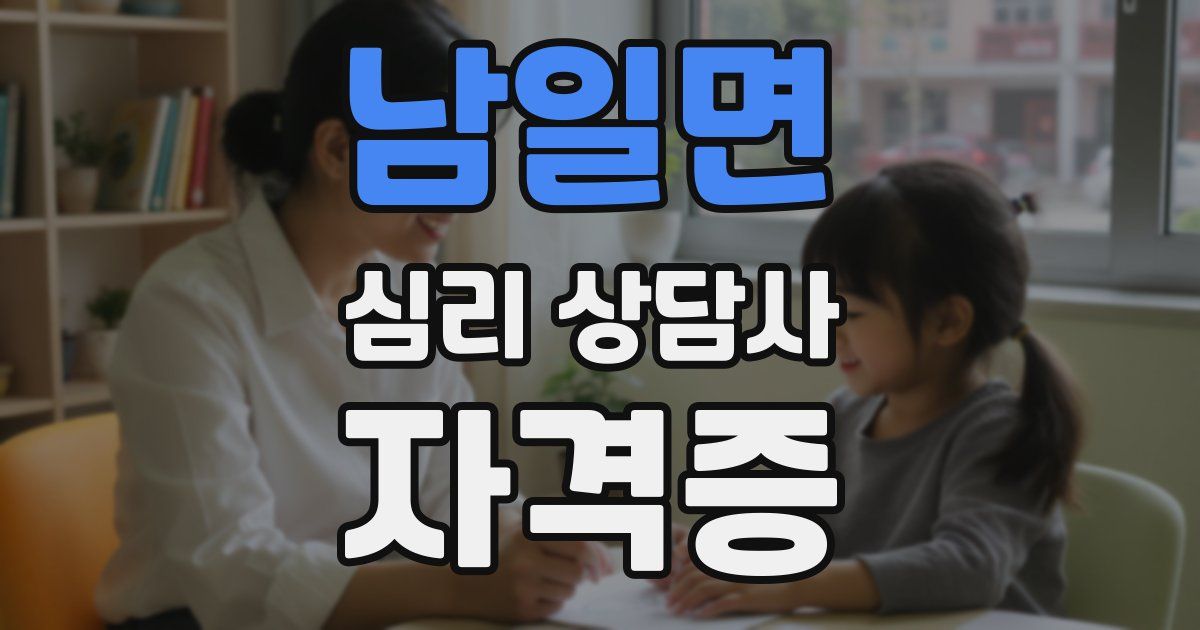 남일면 심리 상담사 자격증