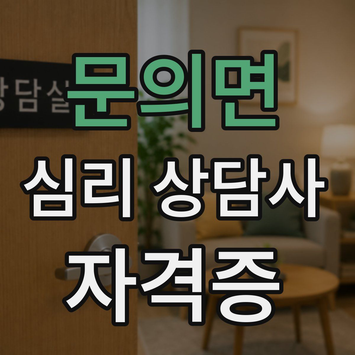 문의면 심리 상담사 자격증