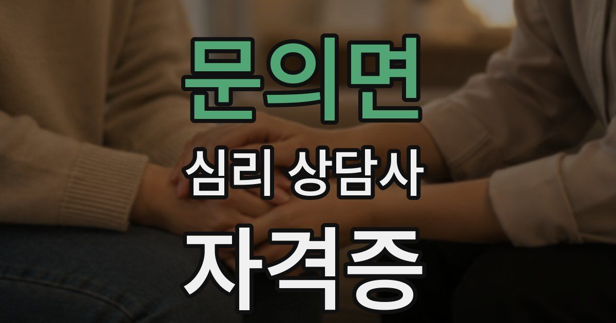 문의면 심리 상담사 자격증