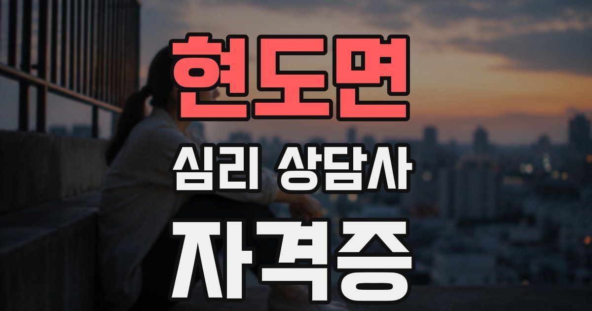 현도면 심리 상담사 자격증