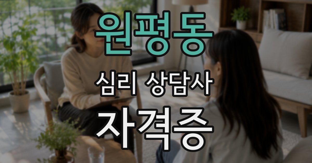 원평동 심리 상담사 자격증