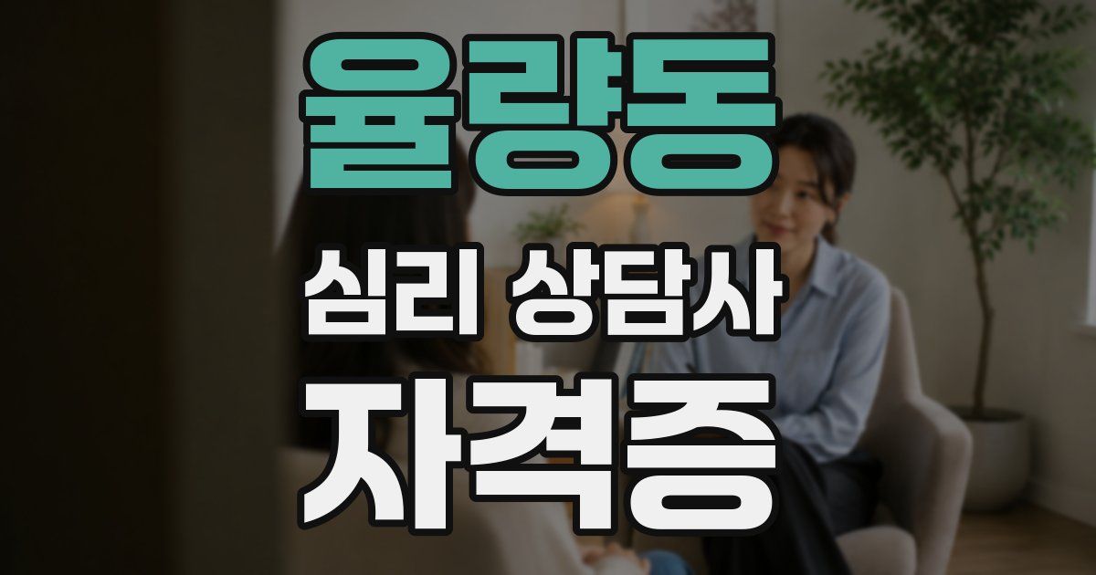 율량동 심리 상담사 자격증