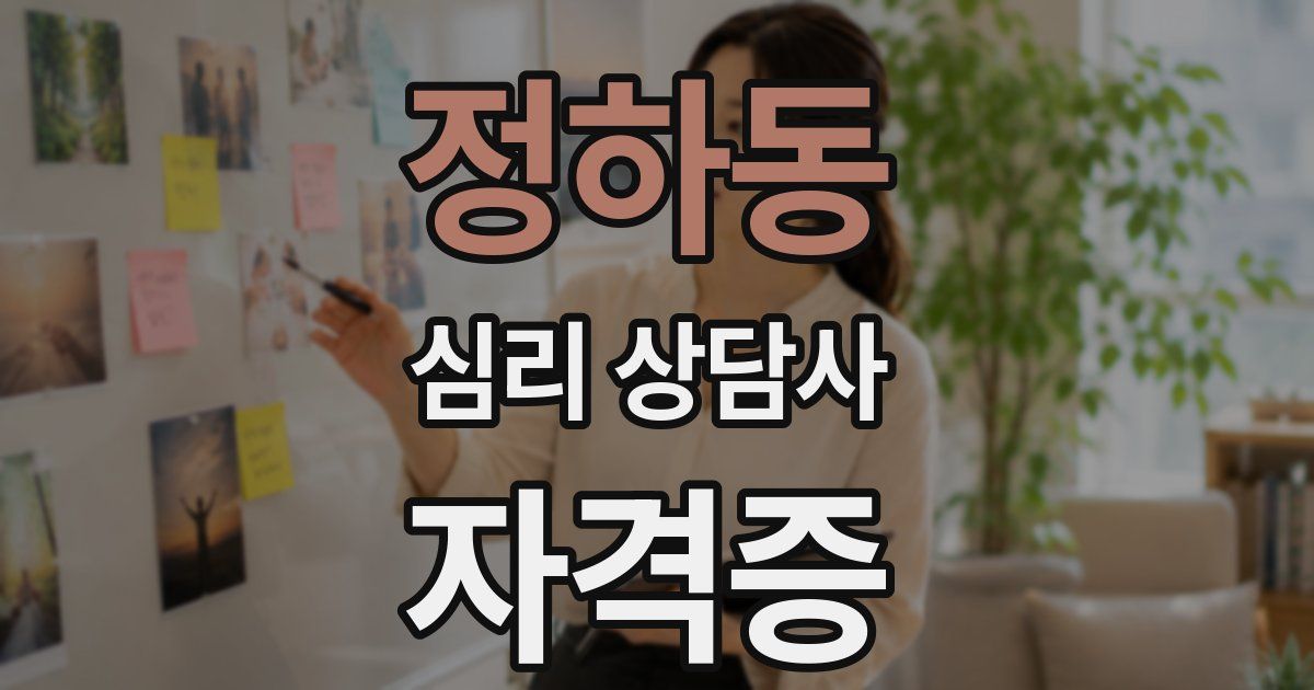 정하동 심리 상담사 자격증
