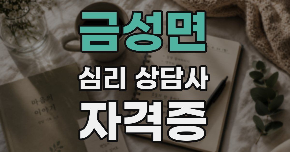 금성면 심리 상담사 자격증