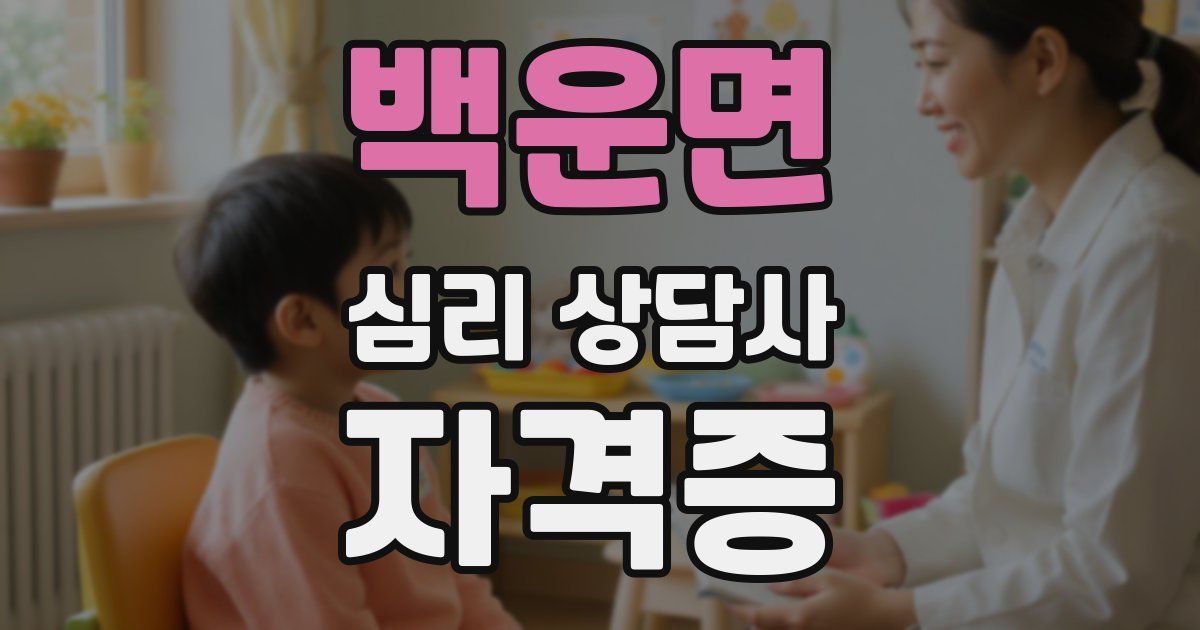 백운면 심리 상담사 자격증