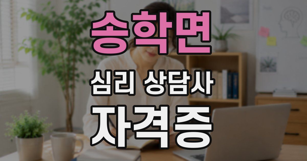 송학면 심리 상담사 자격증