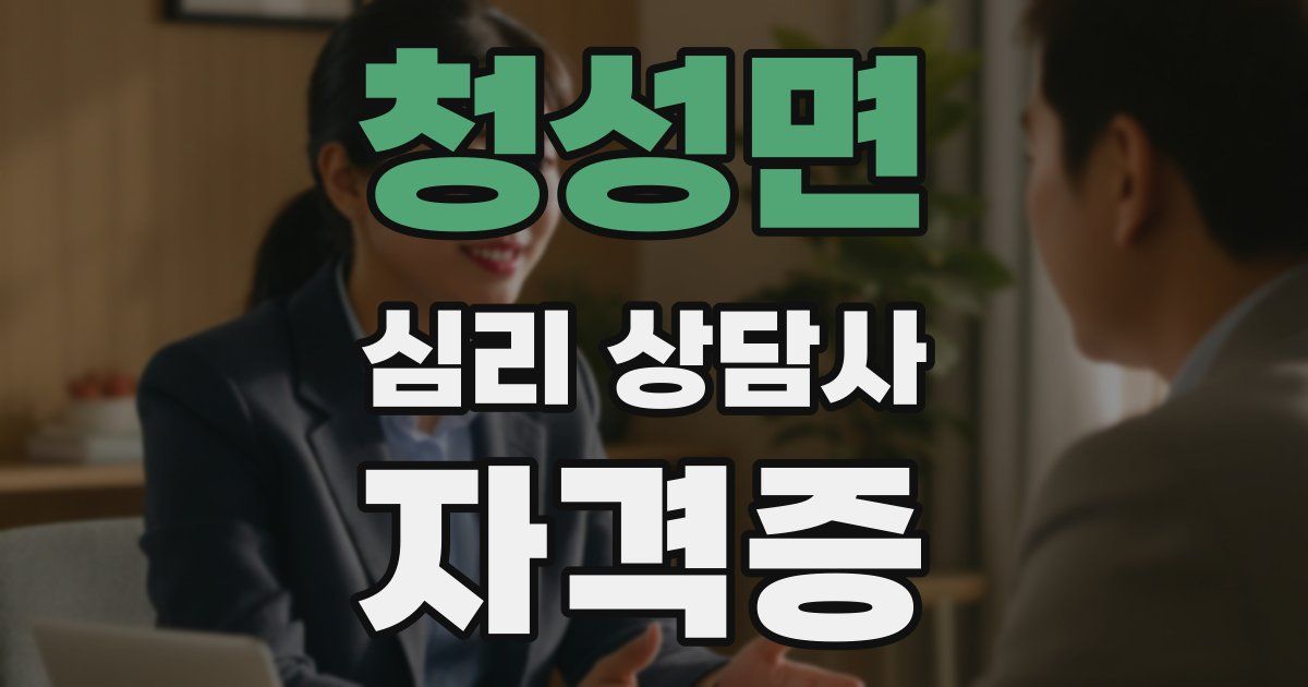 청성면 심리 상담사 자격증