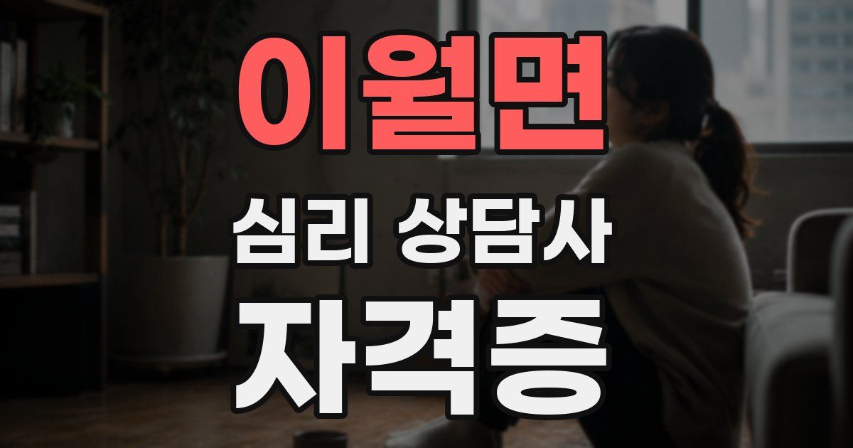 이월면 심리 상담사 자격증
