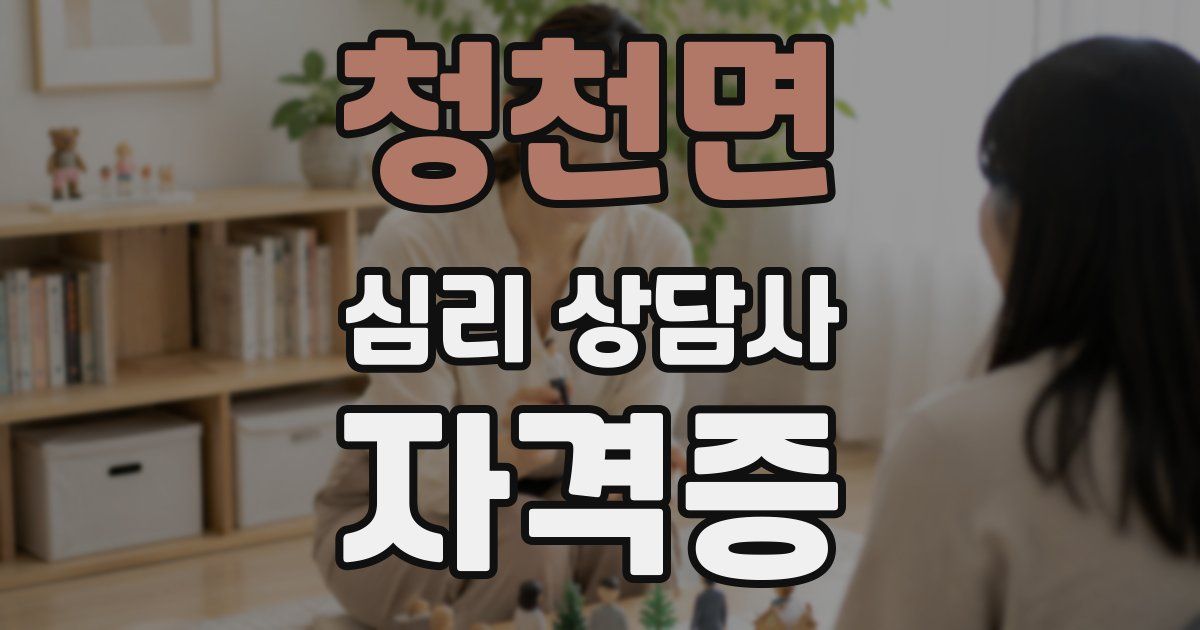 청천면 심리 상담사 자격증
