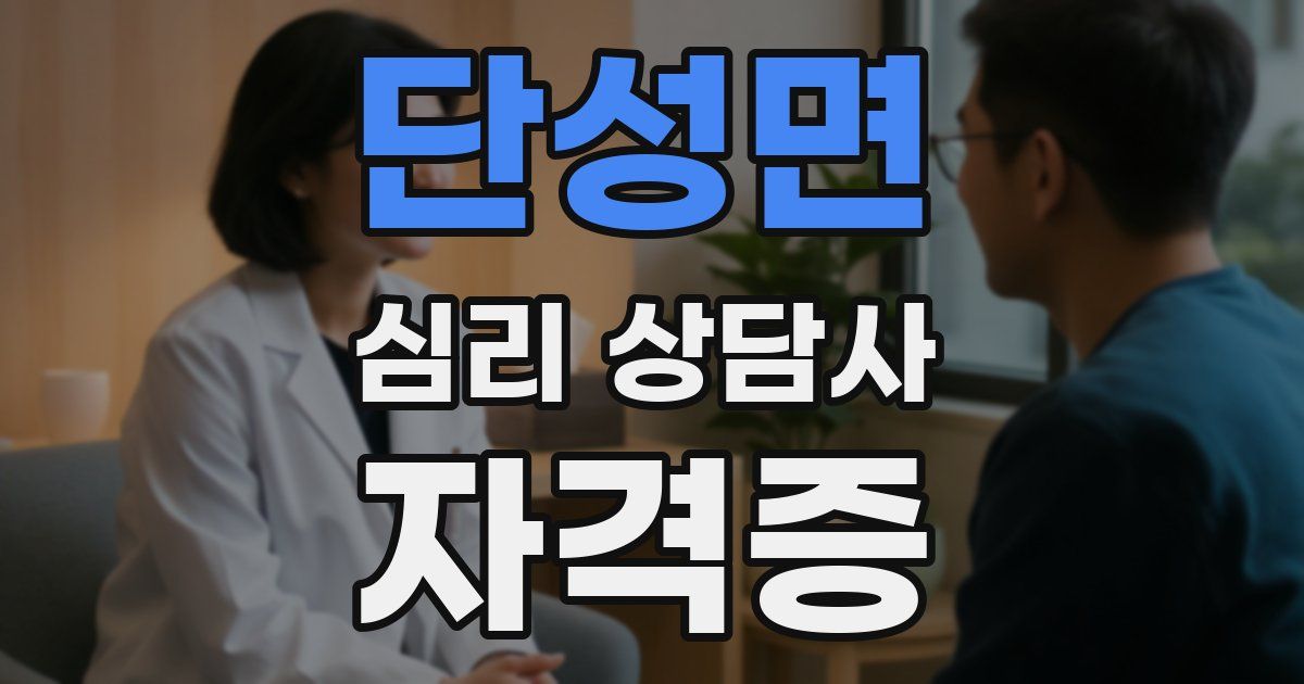단성면 심리 상담사 자격증