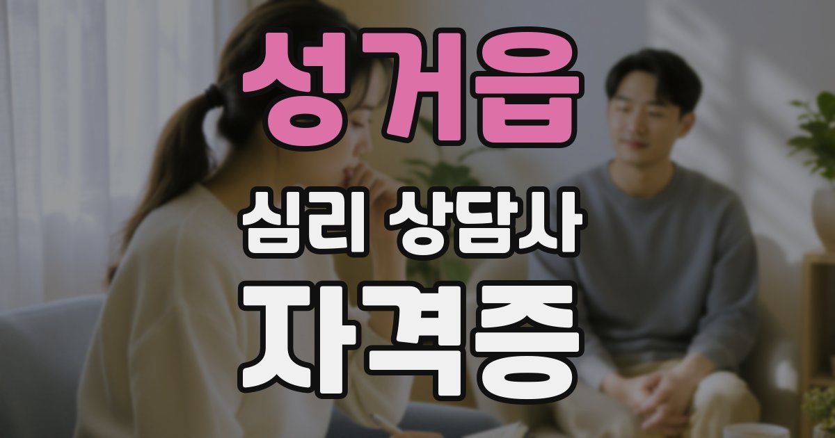성거읍 심리 상담사 자격증