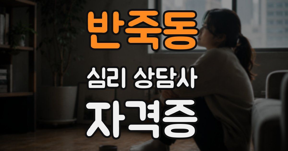 반죽동 심리 상담사 자격증