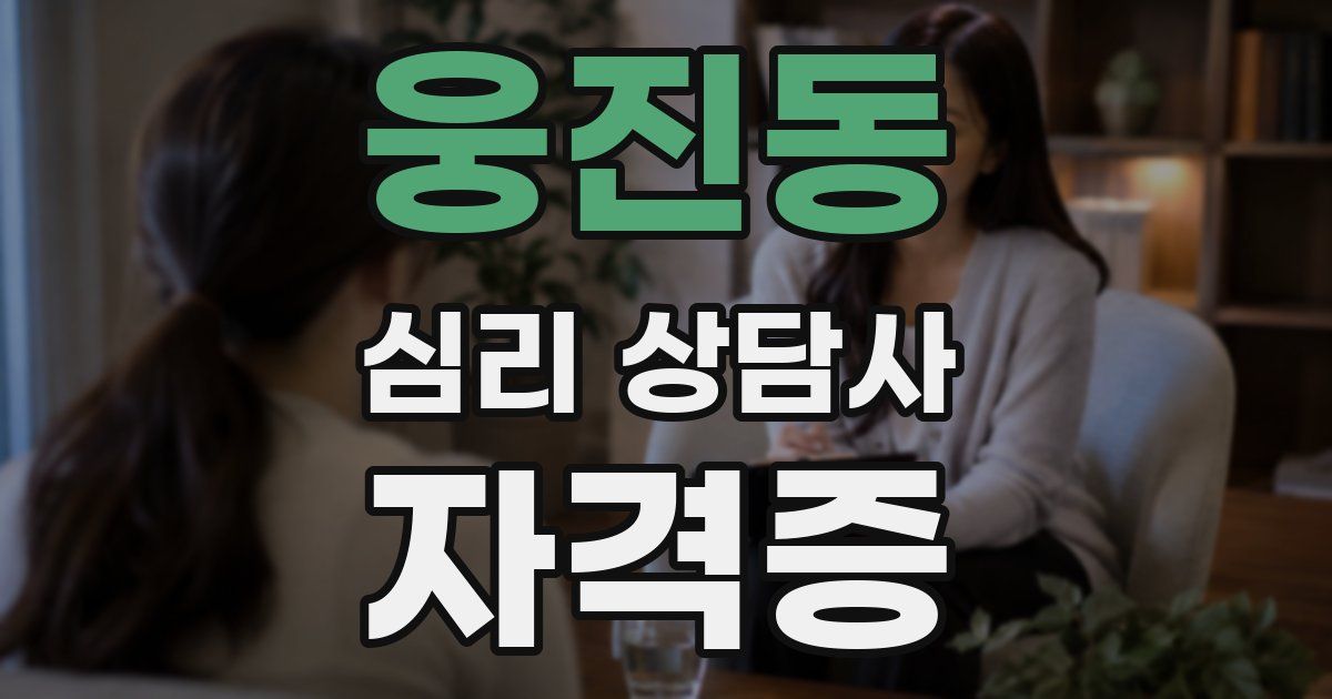웅진동 심리 상담사 자격증