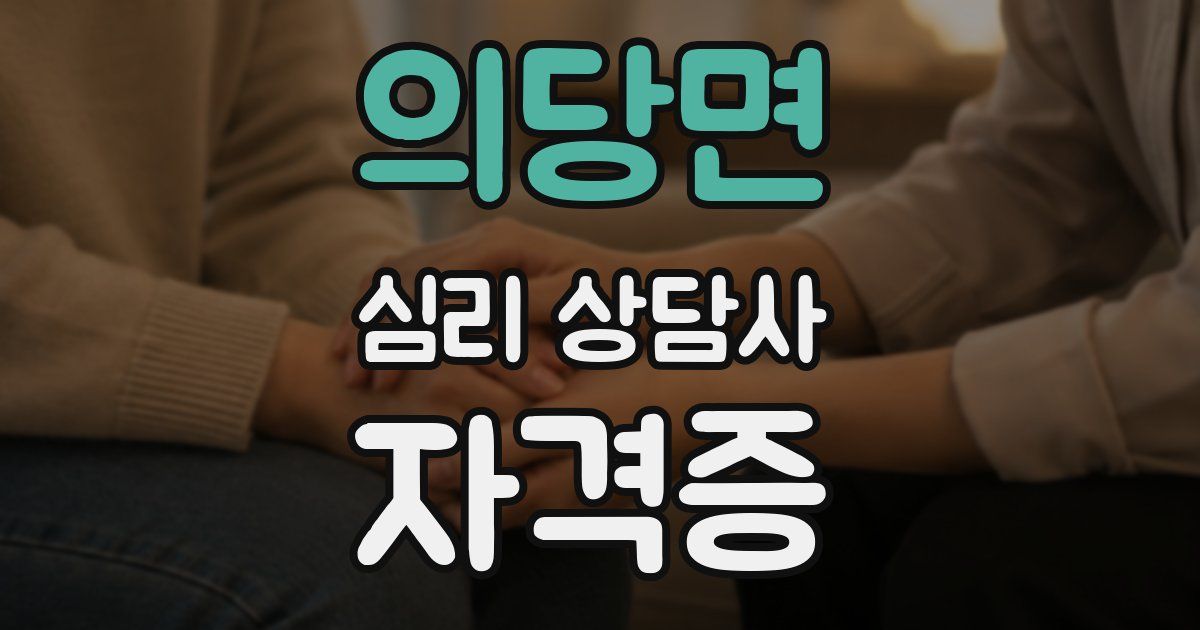 의당면 심리 상담사 자격증