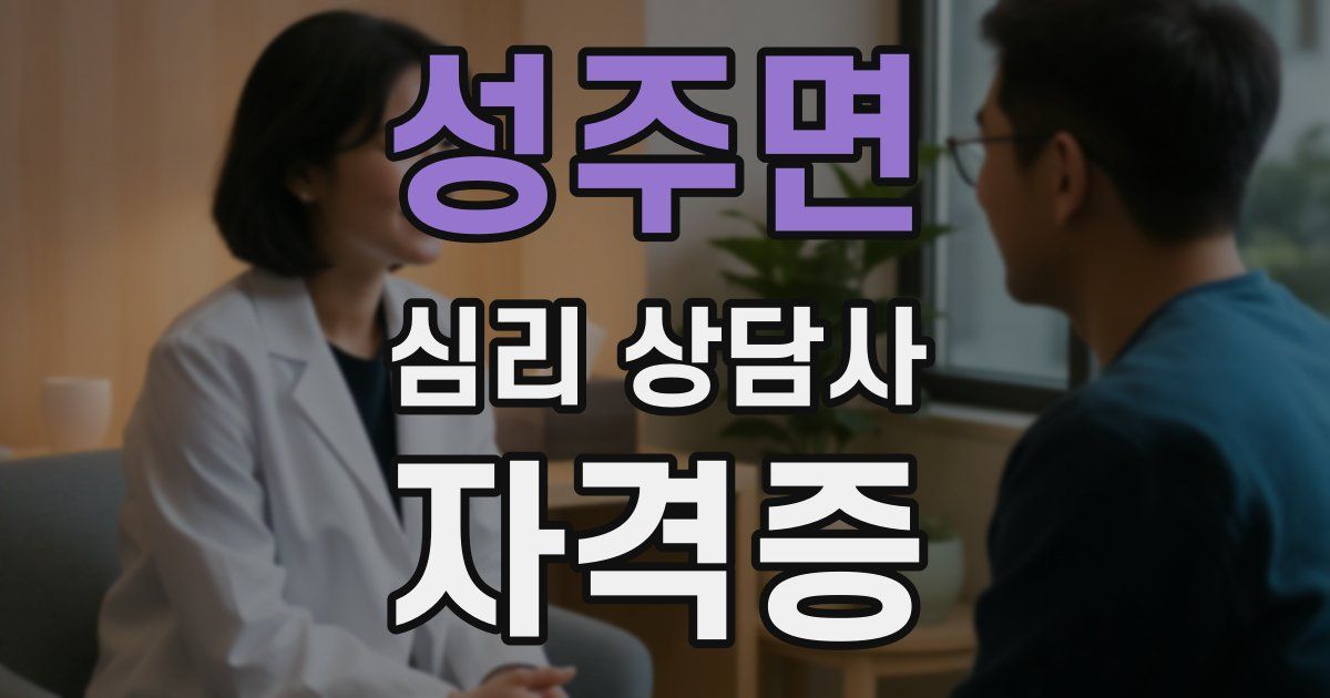 성주면 심리 상담사 자격증