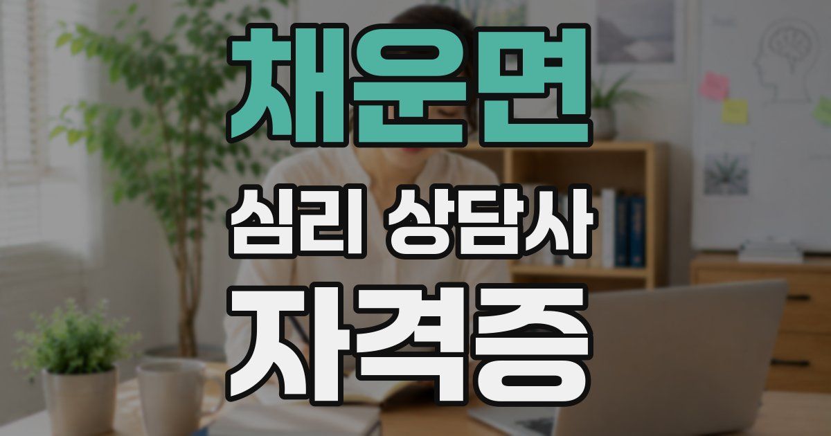 채운면 심리 상담사 자격증