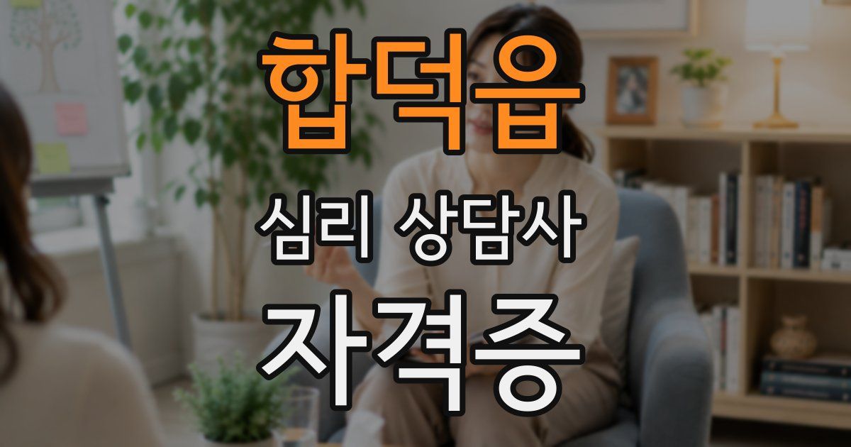 합덕읍 심리 상담사 자격증