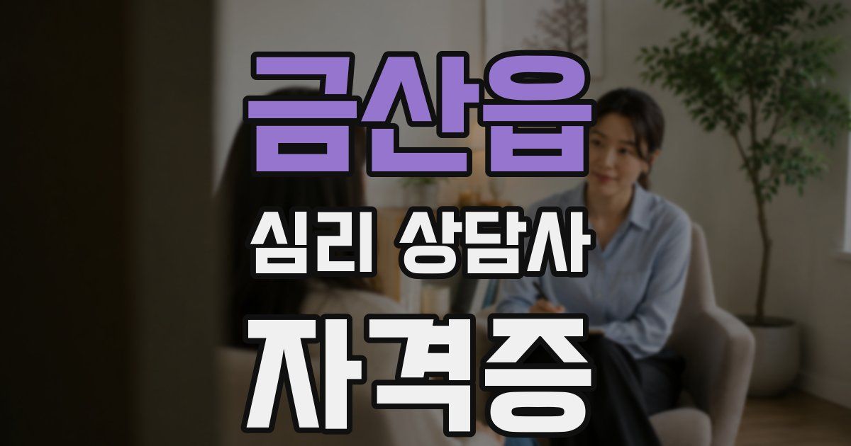 금산읍 심리 상담사 자격증