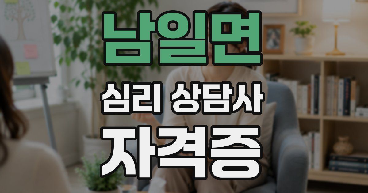 남일면 심리 상담사 자격증
