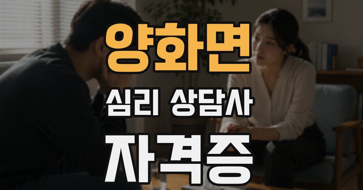 양화면 심리 상담사 자격증