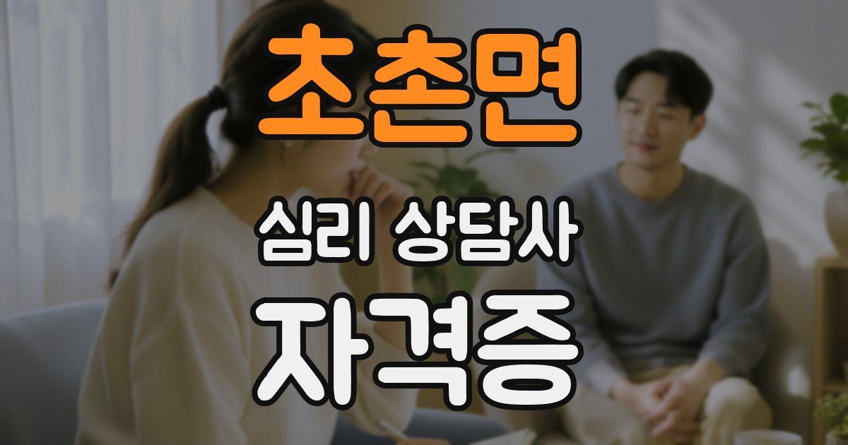 초촌면 심리 상담사 자격증
