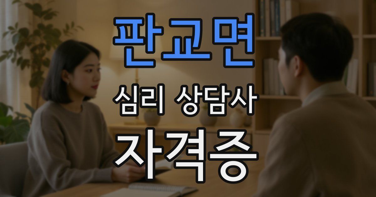 판교면 심리 상담사 자격증