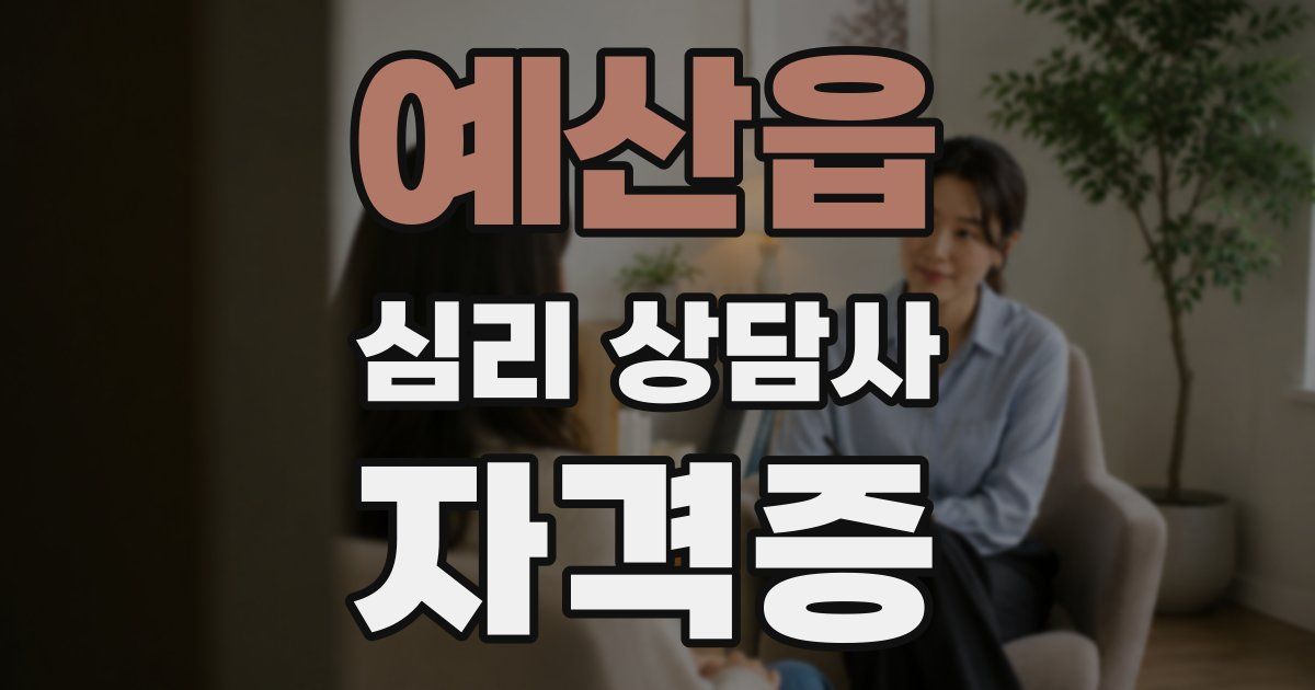 예산읍 심리 상담사 자격증