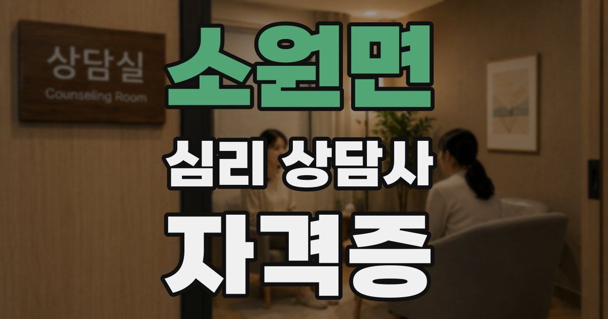 소원면 심리 상담사 자격증